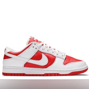 Nike Dunk Low Retro Championship Red and White shoes